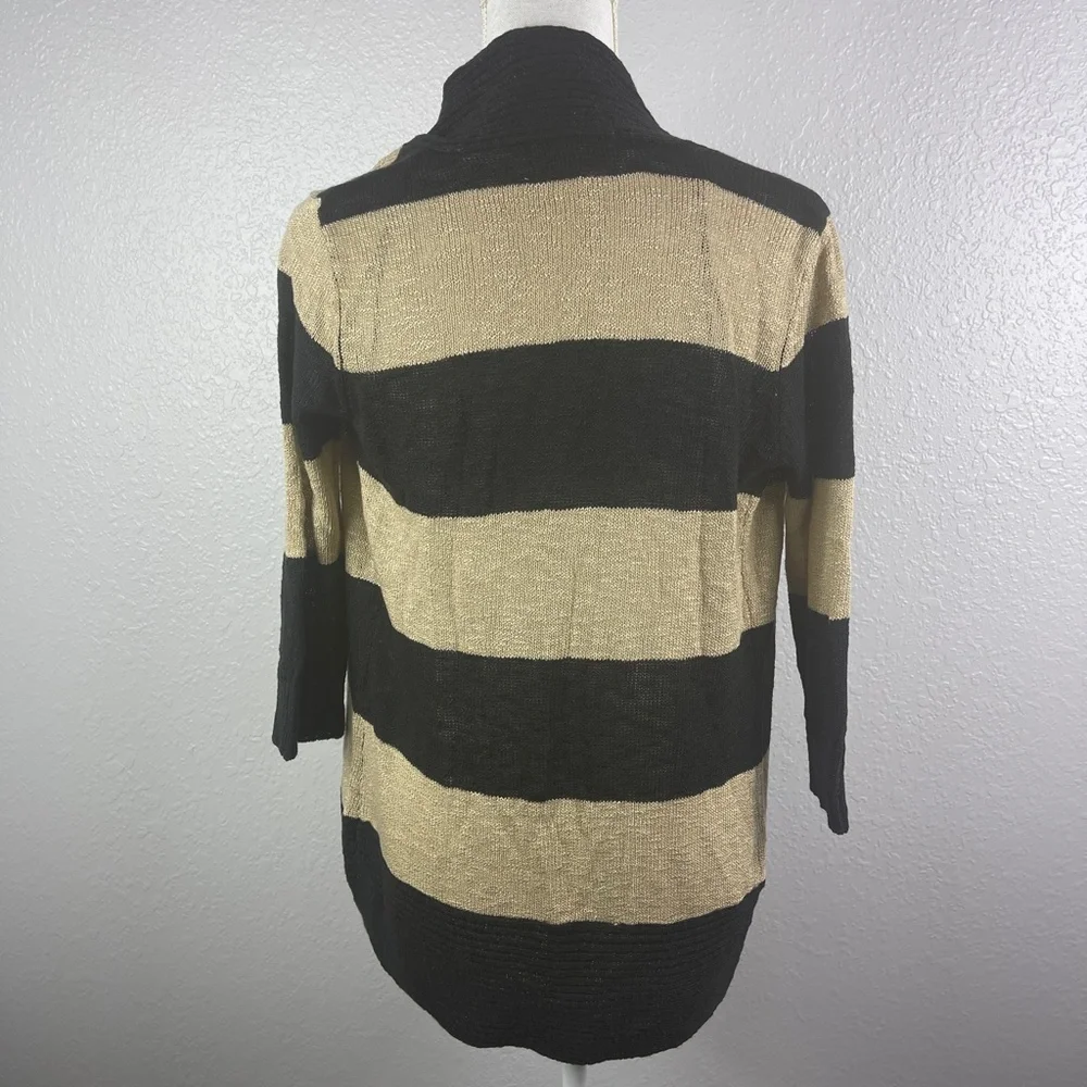Black &‎ Brown striped open sweater